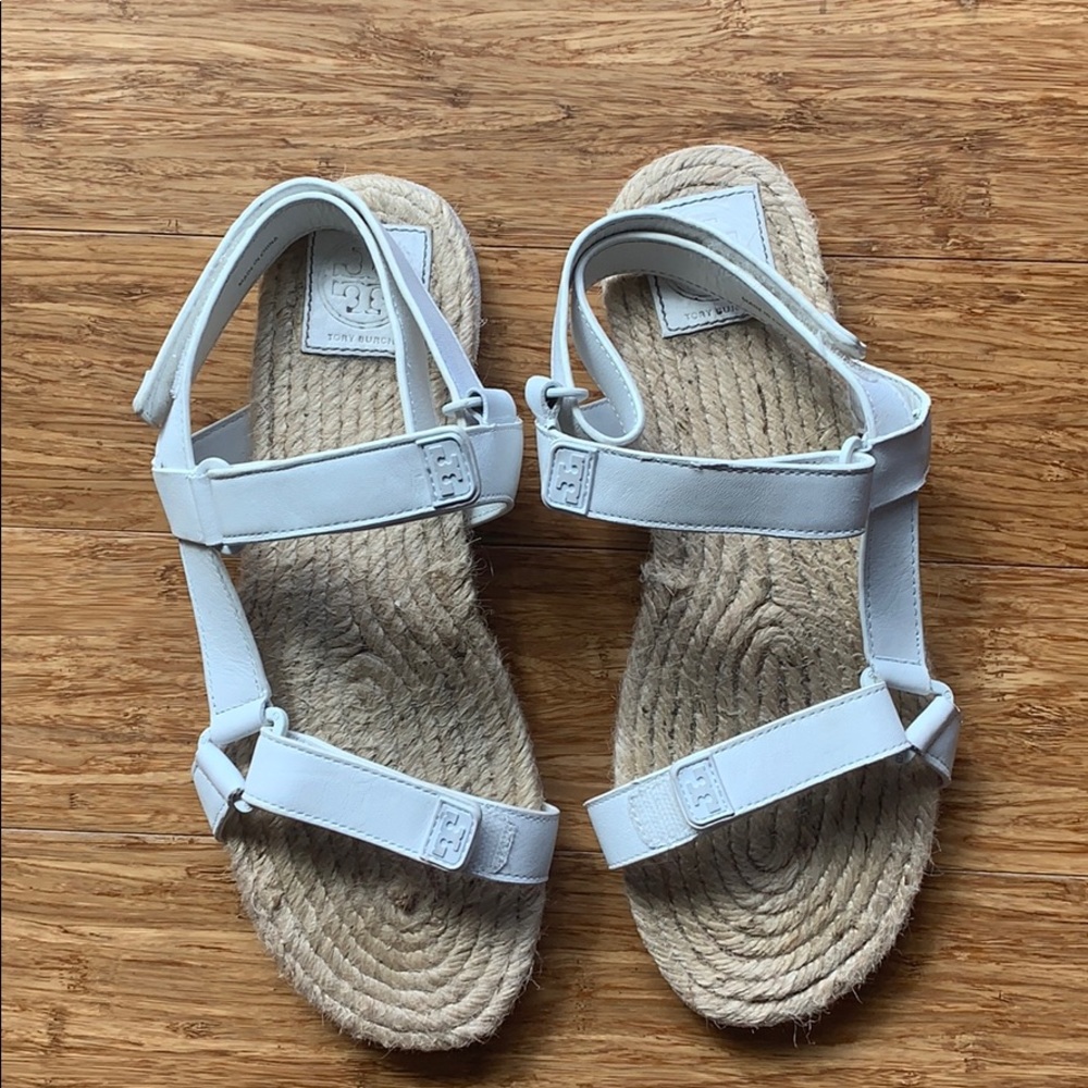 Tory Burch White Espadrille Sandals
